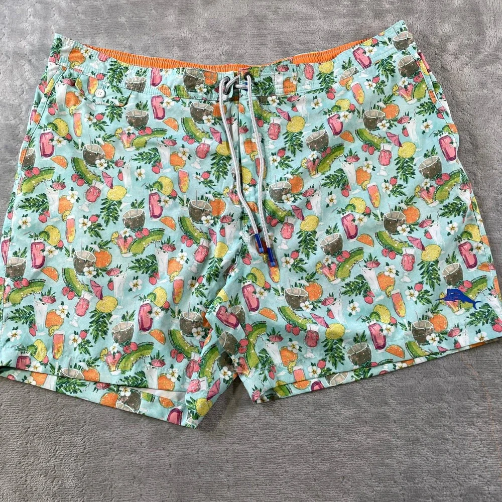 Tommy Bahama‎ Swim Trunks Mens XXL Tropical Cocktail Board Shorts Beach Vacation